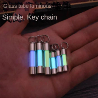 Not Tritium Nightlight Tube Pendant Edc Keychain No Tritium Tube Minimalist Luminous Pendant Stainless Steel Glass Eternal Light