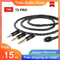 TRN T2 PRO Original HIFI Earphone Cable 16 Core Silver Plated Upgrade Cable 3.5/2.5/4.4mm Plug MMCX 2Pin Connector For TRN KZ