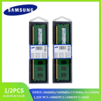 1/2PCS SAMSUNG DDR3L DIMM Ram 16GB 8GB 4GB 1866MHz 1600MHz 1333MHz Desktop Memory 240Pin DIMM 1.35V PC3 RAM Memoria