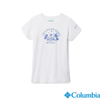 Columbia哥倫比亞 女童款-Mission Peak 防曬UPF50快排短袖上衣-白色 UAG01350WT/IS