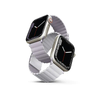 【UNIQ】Revix Apple Watch 雙色防水矽膠磁吸錶帶-粉米,38/40/41mm