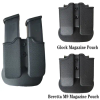 Tactical 9mm Double Magazine Pouches for Glock 17 Beretta M9 M92 Colt 1911 Hunting Universal 9mm .40 Mag Holster Mag Holster