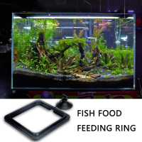 Aquarium Feeding Ring Fish Tank Station Floating Food Tray Feeder Square Circle Accessory Fish Food 