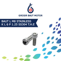 Baut L Stainless SS304 M8 X 40 Kunci L 6 Anti Karat THE