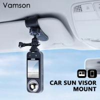 Vamson for Insta360 Accessories Car Sun Visor Mount for Insta360 X3 One X2 GoPro Hero 12 11 10 9 8 7 for Smartphone Accessories