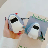 For Airpods Pro 2nd Generation Case 2022,Cute 3D White Shark Case For Airpods 1/2 Case,Silicone Earphone Airpods 3 Case Cover