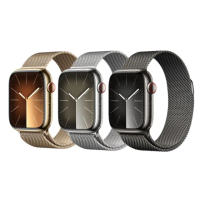 【Apple】Apple Watch S9 GPS+行動網路 41mm(不鏽鋼錶殼搭配米蘭式錶環)
