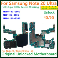 128GB 256GB Unlocked Motherboard For Samsung Galaxy Note 20 Ultra original N980F N981B/U N986U N985F 5G Logic Board Mainboard