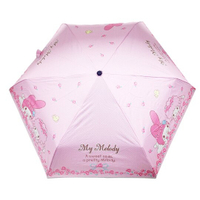 小禮堂 美樂蒂 折疊雨陽傘 (粉玫瑰款) 4713304-521107