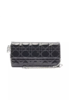 Christian Dior 二奢 Pre-loved Christian Dior lady dior Canage shoulder wallet Patent leather black
