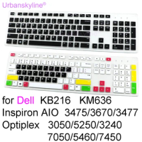 Keyboard Cover for Dell KB216 KM636 KB216T Inspiron AIO 3475 3670 3477 Optiplex 5250 3050 All in One PC Desktop Protector Skin
