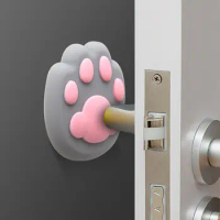 2Pc Cat Claw Door Crash Pad Cartoon Wall Protector Anti-collision Door Handle Bumper Silicone Guard Door Stops Refrigerator