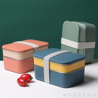 日式雙層不銹鋼飯盒便當盒學生上班族減脂健身分隔型餐盒輕便保溫 【林之舍】
