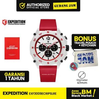 Jam Tangan Expedition Pria E 3009 ECR Analog Chronograph Rubber Strap EXF3009ECRIPSLRE