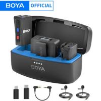 BOYA BOYAMIC Professional Wireless Lavalier Lapel Microphone for iPhone Android Camera Youtube Streaming Record Interview Vlogs