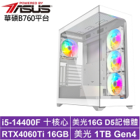 華碩B760平台[無盡鬥士]i5-14400F/RTX 4060TI/16G/1TB_SSD