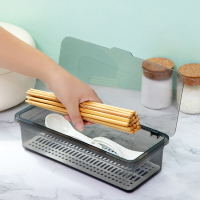 家用筷子盒便攜餐具筷子收納盒多功能瀝水筷籠廚房防塵帶蓋筷子筒