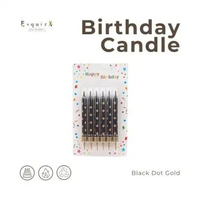 Lilin Happy Birthday Stick Candle Black Gold, White Gold X-1 BLACK DOT