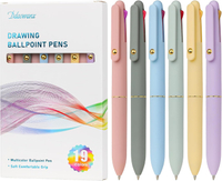 Ddaowanx Multicolor Pens 6 Pack4-in-1 0.5mm Colored Ballpoint Pen19 Colors Retractable Multicolor In