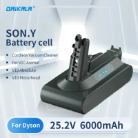 6.0Ah 18650 Large Capacity Cell Long Range Replacement of Original Battery Suitable for Dyson Vacuum Cleaner V10 Lithium Battery