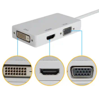 Thunderbolt Mini Display Port to HDMI DVI VGA Converter For Mac Surface MD13A-w