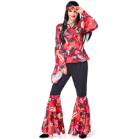 Women's Hippie Vintage Dress 70s 90s Tribal Goddess Cosplay Costume Carnival Party Performance Costume Halloween Hip Hop Costume