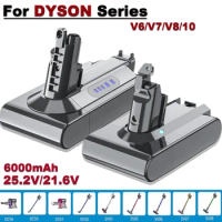 For Dyson Battery 25.2V/6.0Ah V6/V7/V8/V10 Rechargeable Battery Li-ion Battery For Dyson Vacuum Cleaner Replacement Batteries
