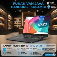 LAPTOP MSI Modern 14 F13MG-074ID Intel Core i5-1335U Integrated RAM 8GB DDR 4/ STORAGE 512 GB 14 inc