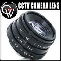 New 35mm TV Lens F1.6 C Mount camera CCTV Lens for M4/3 / MFT Mount CCTV Camera &amp; Adapter FUJIAN Camera