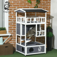 Kandang Kucing Kayu Tingkat Premium | Rumah Kucing Minimalis