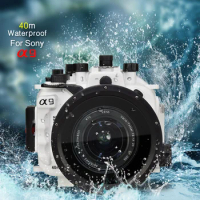 130ft/40m Waterproof Box Underwater Housing Camera Diving Case Cover for Sony A9 28-70mm 90mm lens or 16-35mm with Dome