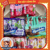 Sỉ gói 16 thanh kẹo mềm Alpenliebe 2chew hương dâu, nho, chanh leo, các loại kẹo thỏi, kẹo thanh nhi