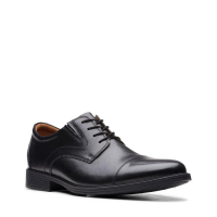 【Clarks】寬楦設計一字頭德比鞋(黑色)-UK 7.5