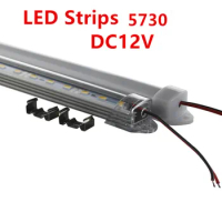 30pcs*30cm Factory Wholesale 30CM DC12V 21SMD 5730 LED Hard Rigid LED Strip Bar Light with U Aluminium shell +pc cover