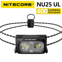 NITECORE NU25 UL 400 lumen three light source headlamp, supporting USB-C charging