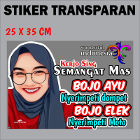 Ekslusif decal Stiker Transparan kata kaya lucu kaca mobil truk granmax carry fuso depan