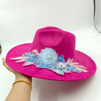 wedding fedora wide brim suede fedora cowboy hat western hats for women movie hat men cowboy hat DIY FELT FEDORA party hat