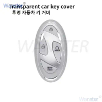 5 7 Botton Transparent TPU Car Key Case for Hyundai Grandeur GN7 Kona Ev 2023 Ionic 6 Car Smart Romote Key Fob Cover Accessories