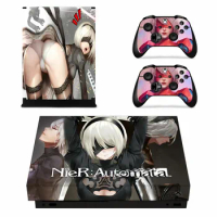 NieR Automata Skin Sticker Decal Cover for Xbox One X Console and 2 Controllers skins Vinyl
