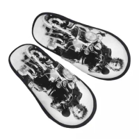 French Singer House Slippers Women Comfy Memory Foam Motorcyclist Johnny Hallyday Slip On Hotel Slipper Shoes