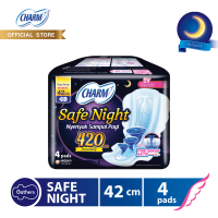 Charm Pembalut Safe Night 42cm Gather 4 pads - 2 PACK
