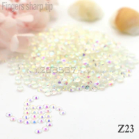 2017 Fingers Sharp Tip 1000pcs New Transparent color 14-sided Resin 2mm Round Fashion Nail DIY Decorative Diamond SS6 Z23