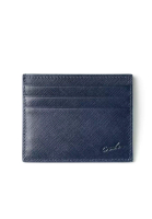Crudo Leather Craft Senz'altro 信用卡套 - 十字紋藍