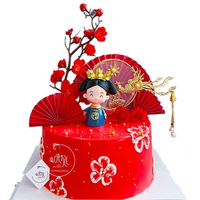 母親節蛋糕裝飾皇后娘娘生日蛋糕擺件清宮皇上皇后母親大人插牌套