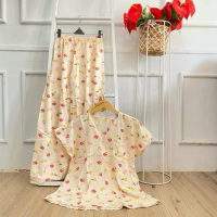 Setelan rayon wanita busui / setelan resleting rayon tangan pendek