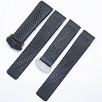 22mm 24mmSoft Silicone Wristband Accessories Rubber Watch Band Watch Bracelet For TAG Strap For HEUER GRAND CARRERA AQUARACER
