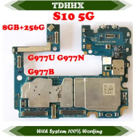256GB Unlocked Motherboard S10 5G G977U G977B G977N Unlocked Mainboard Main Logic Boards 8GB+256G Plate 100% Working