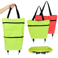 50pcs Trolley Bag Folding Shopping Bag with Wheels Foldable Reusable Shopping Bags Grocery Bags Shopping Trolley Bag on Wheels