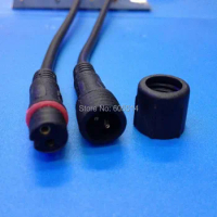 [Seven Neon]50pairs 40cm 2*0.3mm 2Core 2pin BLACK IP66 waterproof pigtail led connctor,male and female connector cable