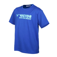 VICTOR 男女短袖T恤-台灣製 吸濕排汗 慢跑 運動 上衣 勝利 T-11102B 藍水藍